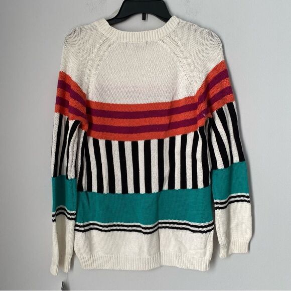 NY Collection Women’s Crew Neck Geometric Knit Color Block Sweater size M - Picture 3 of 3
